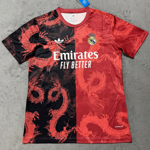 25/26 RMA Red Black Dragon  Fans Training Shirts