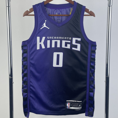 23/24 Kings MONK #0 Purple Top Quality Hot Pressing NBA Jersey (Trapeze Edition)飞人版