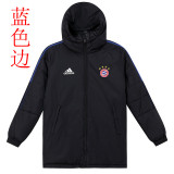 22/23 Bayern Black Hooded Cotton Coat Blue Edge (蓝色边) 棉衣