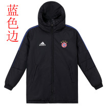 22/23 Bayern Black Hooded Cotton Coat Blue Edge (蓝色边) 棉衣 22/23 Bayern Black Hooded Cotton Coat Blue Edge (蓝色边) 棉衣