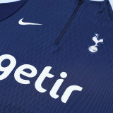 24/25 TOT Sapphire Blue Player version Half Pull Tracksuit  (球员版、半拉链)