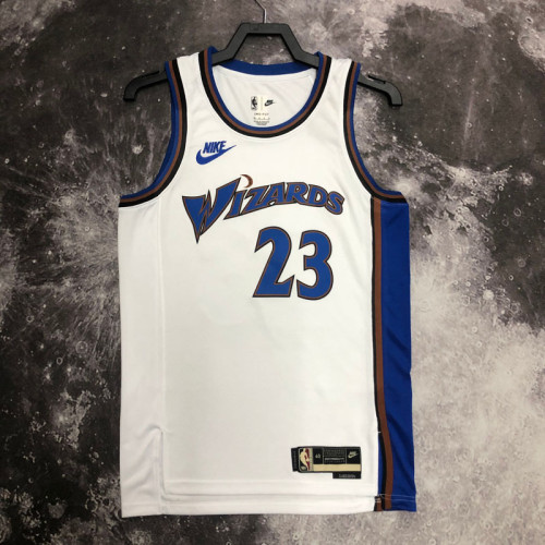 22/23 Wizards JORDAN #23 White Top Quality Hot Pressing NBA Jersey (Retro Logo)