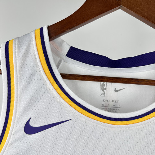 22/23 Lakers Russell Westbrook # 0 White Top Quality Hot Pressing NBA Jersey(圆领）