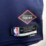 23/24 76ERS MAXEY #0 Dark Blue City Edition Top Quality Hot Pressing NBA Jersey