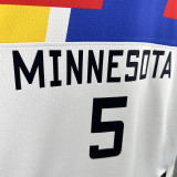22/23 TIMBERWOLVES EDWARDS #5 White City Edition Top Quality Hot Pressing NBA Jersey
