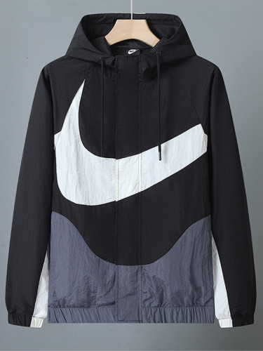 2025 New NK Black  Hooded Windbreaker