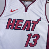 22/23 HEAT ADEBAYO #13 White Top Quality Hot Pressing NBA Jersey (V领）