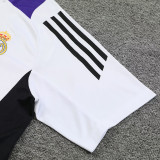 24/25 RMA White(Purple Shoulders) Training Short Suit(白色紫肩）