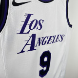 22/23 LAKERS BROWNIES # 9 White City EditionTop Quality Hot Pressing NBA Jersey(城市白、圆领)