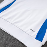 24/25 Italy White Hooded  Half Pull Tracksuit(Add Fluff)  (半拉链、加绒F596)
