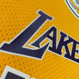 1984/1985 LAKERS JOHNSON #32 Yellow Retro Top Quality Hot Pressing NBA Jersey(圆领)