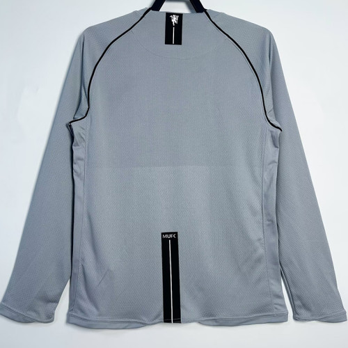 2007/2008 Man Utd Goalkeeper Grey  Long Sleeve Retro Soccer Jersey
