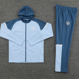 24/25 Man City Blue Grey Hoodie  Jacket Tracksuit#01