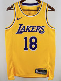 22/23 LAKERS KAZUHA #18 Yellow Top Quality Hot Pressing NBA Jersey(圆领)