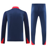 24/25  PSG Royal blue Kids Half Pull Tracksuit  (童装、半拉链)