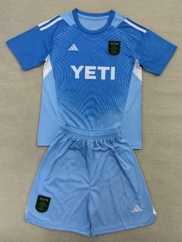 25/26 Austin FC Goalkeeper Blue Kids Soccer Jersey