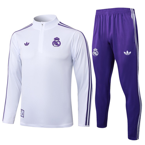 25/26  RMA White Half Pull Tracksuit #B2513 (半拉链)