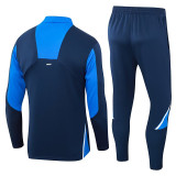 24/25  Porto Stone Blue Half Pull Tracksuit  (石青色、半拉链)