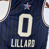 23/24 ALL-STAR LILLARD #0 Blue Top Quality Hot Pressing NBA Jersey