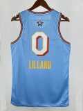 24/25 ALL-STAR LILLARD # 0 Light  Blue Top Quality Hot Pressing NBA Jersey