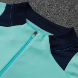 24/25 Man Utd Light Green Kids Half Pull Tracksuit  (童装、半拉链)
