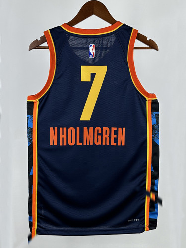 24/25 OKC Thunder NHOLMGREN # 7 City Edition Top Quality Hot Pressing NBA Jersey