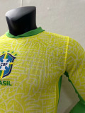 2024 Brazil Home  Long Sleeve  Player Version Soccer Jersey(长袖球员)
