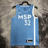 2019/2020 Timberwolves TOWNS #32 Sky Blue Retro Top Quality Hot Pressing NBA Jersey