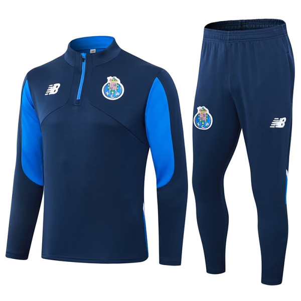 24/25  Porto Stone Blue Half Pull Tracksuit  (石青色、半拉链)