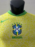 2024 Brazil Home  Long Sleeve  Player Version Soccer Jersey(长袖球员)