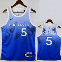 23/24 Timberwolves EDWARDS #5 Blue City Edition Top Quality Hot Pressing NBA Jersey 23/24 Timberwolves EDWARDS #5 Blue City Edition Top Quality Hot Pressing NBA Jersey