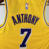 22/23 Lakers ANTHONY # 7 Yellow Top Quality Hot Pressing NBA Jersey(圆领）
