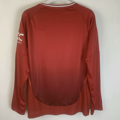 24/25 Man Utd Home Long sleeve  Fans Soccer Jersey (长袖)