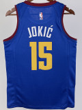 20/21 Nuggets JOKIC #15 Blue Top Quality Hot Pressing NBA Jersey (Trapeze Edition) 飞人版