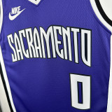 24/25 Kings MOKE #0 Purple  Top Quality Hot Pressing Retro  NBA Jersey