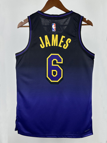 24/25 LAKERS JAMES#6 Royal Blue City Edition Top Quality Hot Pressing NBA Jersey