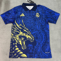 24/25 RMA  Blue Golden Dragon Special Edition Fans Soccer Jersey
