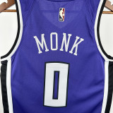 24/25 Kings MOKE #0 Purple  Top Quality Hot Pressing Retro  NBA Jersey