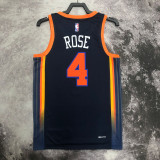 22/23 KNICKS ROSE #4 Black Top Quality Hot Pressing NBA Jersey (Trapeze Edition) 飞人版