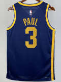 22/23 WARRIORS PAUL #3 Blue Top Quality Hot Pressing NBA Jersey (Trapeze Edition) 飞人版