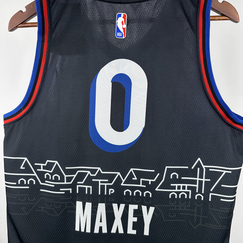 20/21  76ERS MAX # 0 Royal Blue (City Edition) Top Quality Hot Pressing NBA Jersey城市版