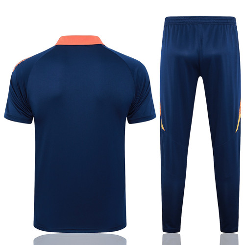 24/25 Man Utd Royal Blue Polo Collar Pants Set(C1112)