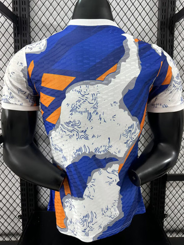 25/26 RMA White and Blue Puzzle Player Version Soccer Jersey