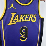 22/23 LAKERS BROWNIES # 9 Purple Flying Man Top Quality Hot Pressing NBA Jersey(飞人圆领)