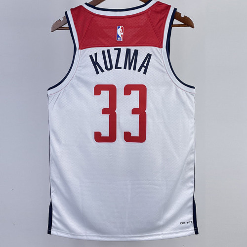 22/23 Wizards KUZMA #33 White Top Quality Hot Pressing NBA Jersey