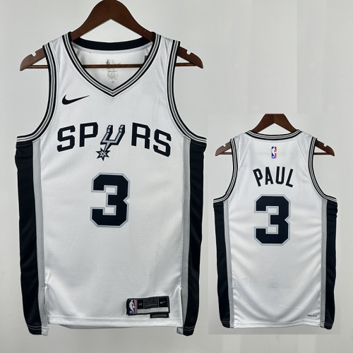 Sa Spurs PAUL #3 White Top Quality Hot Pressing NBA Jersey