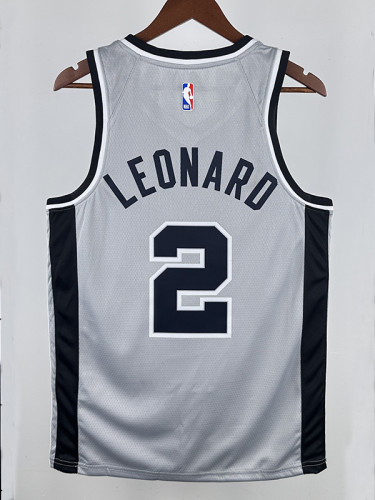20/21 Sa Spurs LEONARD #2 Grey Flying Man Edition Top Quality Hot Pressing NBA Jersey(飞人）