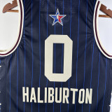 23/24 ALL-STAR HALIBURTON #0 Blue Top Quality Hot Pressing NBA Jersey
