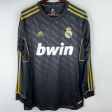 2011/2012 RMA Away Black Long Sleeve Retro Soccer Jersey (长袖) (钢印)