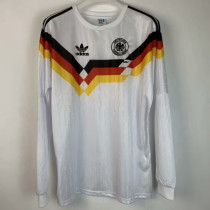 1990 Germany Home White Long Sleeve  Retro Soccer Jersey